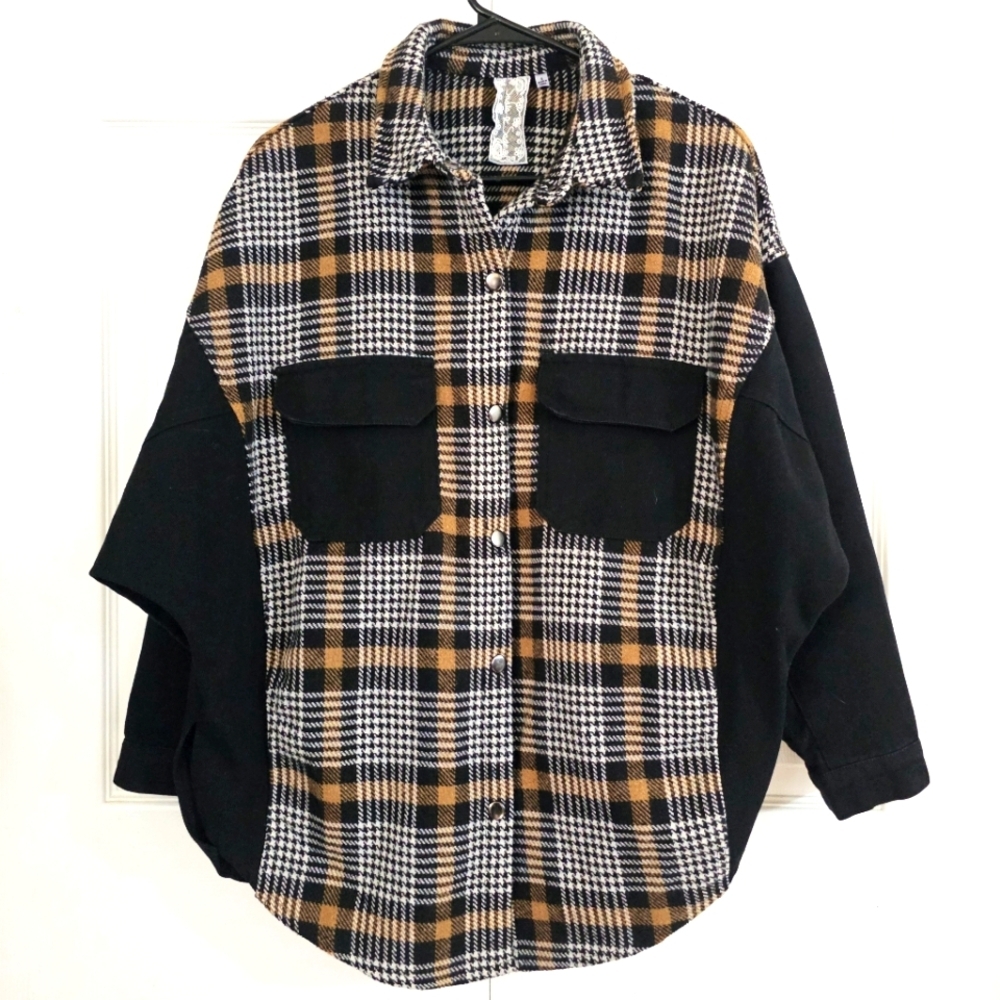 Sadie & Sage Denim‎ Flannel Shirt Shacket Jacket Small Outdoors Street Western
